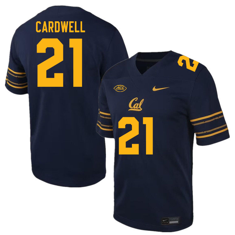 Men #21 Byron Cardwell California Golden Bears ACC Conference College Football Jerseys Stitched Sale